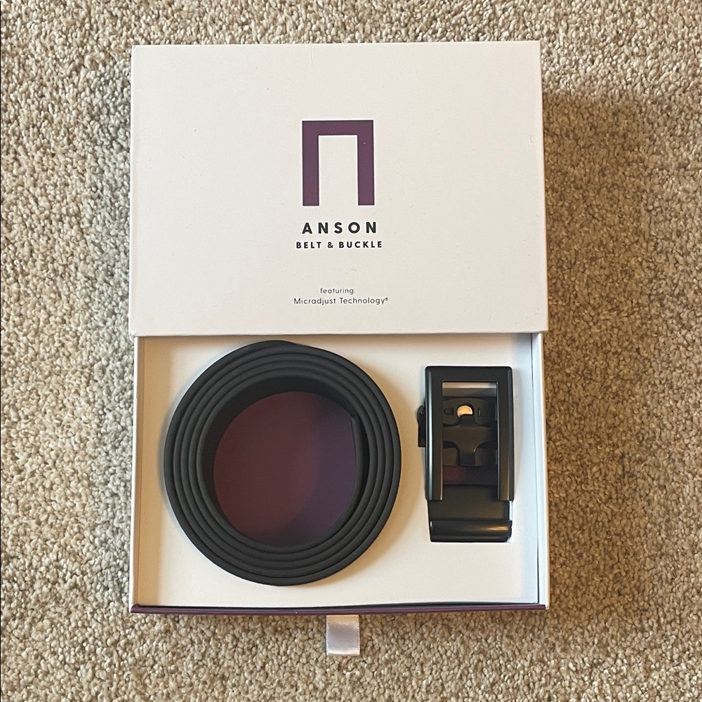 NWT Anson Black Belt and Buckle Set